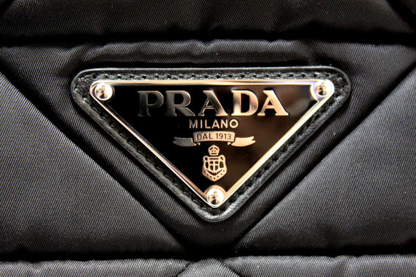 Authentic Prada Black Re-Nylon Padded Small Tote Bag