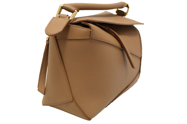 Loewe Brown Soft Grained Calfskin Small Puzzle Edge Bag