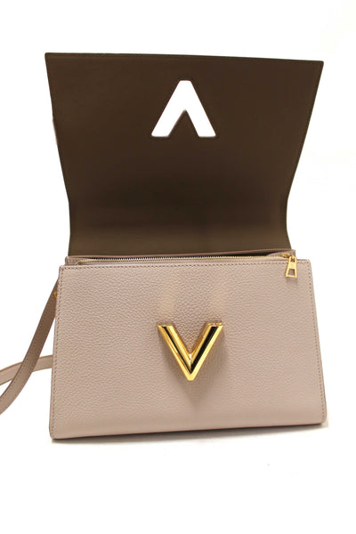 Louis Vuitton Greige Grey Taurillon Leather Twist One Handle MM Bag