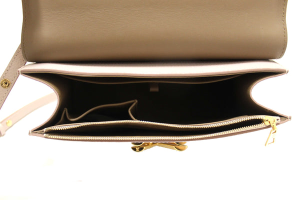 Louis Vuitton Greige Grey Taurillon Leather Twist One Handle MM Bag