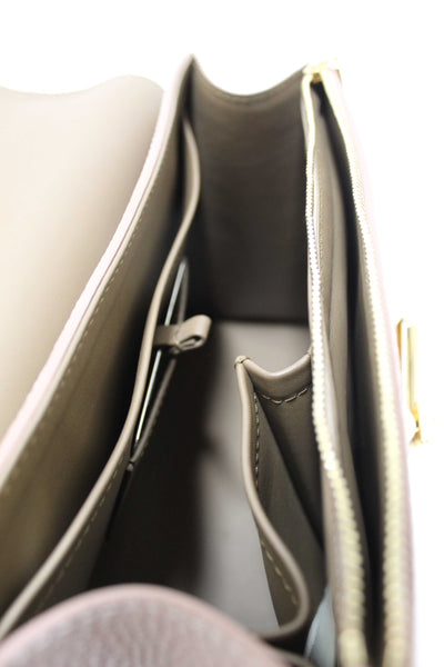 Louis Vuitton Greige Grey Taurillon Leather Twist One Handle MM Bag