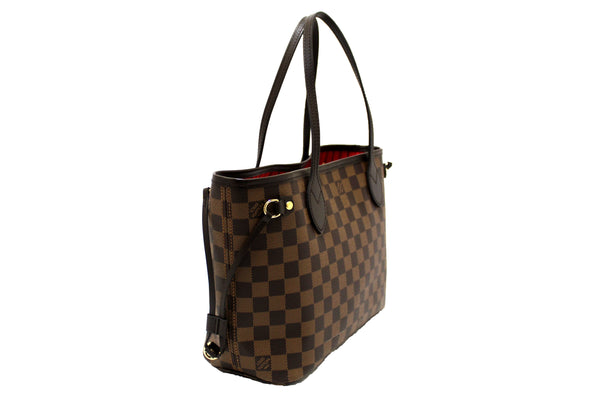 Louis Vuitton Damier Ebene Canvas Neverfull PM Shoulder Tote Bag