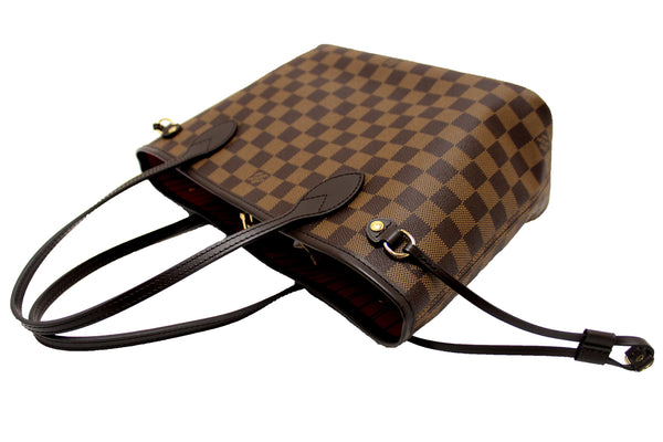 Louis Vuitton Damier Ebene Canvas Neverfull PM Shoulder Tote Bag