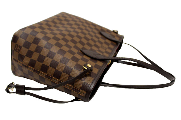 Louis Vuitton Damier Ebene Canvas Neverfull PM Shoulder Tote Bag