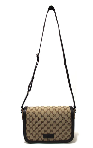 Gucci New Gucci Brown GG Medium Canvas Messenger Bag 449172 | Italystation.com - Shop Now at italystation.com