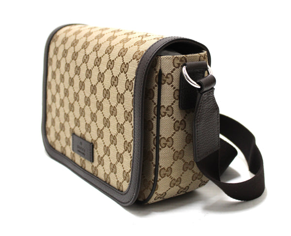 Gucci New Gucci Brown GG Medium Canvas Messenger Bag 449172 | Italystation.com - Shop Now at italystation.com