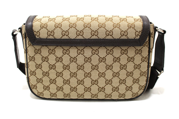 Gucci New Gucci Brown GG Medium Canvas Messenger Bag 449172 | Italystation.com - Shop Now at italystation.com