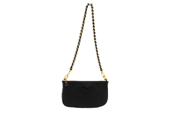 LOUIS VUITTON Louis Vuitton Black Monogram Empreinte Leather Pochette | Italystation.com - Shop Now at italystation.com