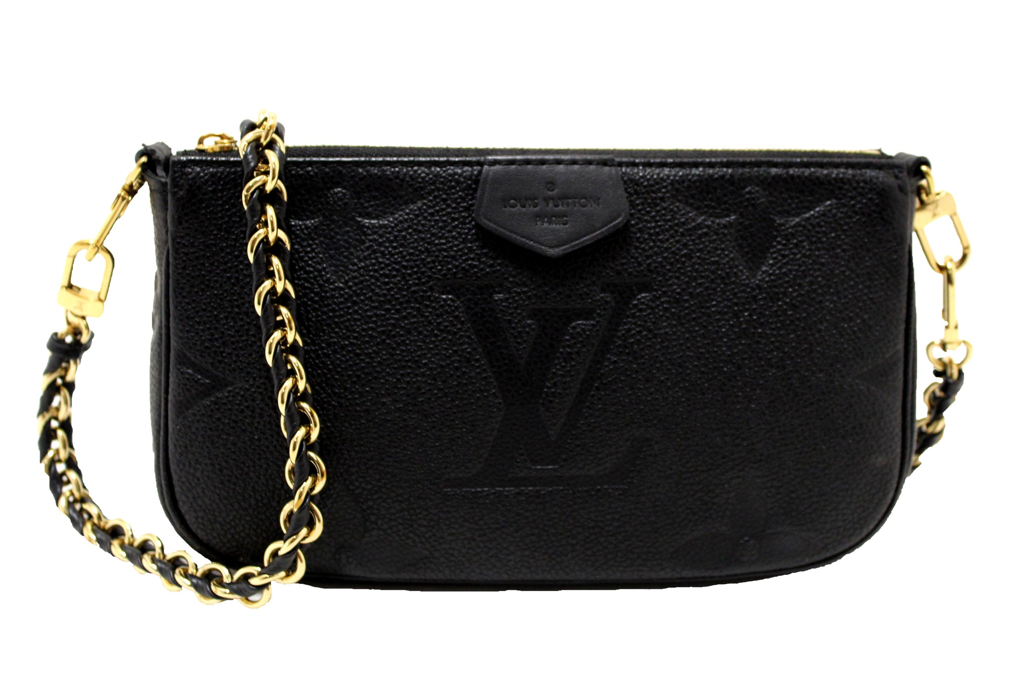 LOUIS VUITTON Louis Vuitton Black Monogram Empreinte Leather Pochette | Italystation.com - Shop Now at italystation.com