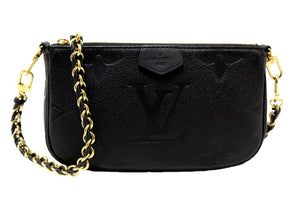 LOUIS VUITTON Louis Vuitton Black Monogram Empreinte Leather Pochette | Italystation.com - Shop Now at italystation.com