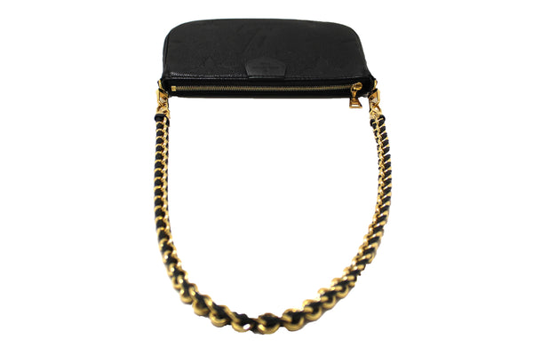 LOUIS VUITTON Louis Vuitton Black Monogram Empreinte Leather Pochette | Italystation.com - Shop Now at italystation.com