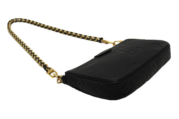 LOUIS VUITTON Louis Vuitton Black Monogram Empreinte Leather Pochette | Italystation.com - Shop Now at italystation.com