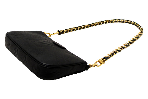 LOUIS VUITTON Louis Vuitton Black Monogram Empreinte Leather Pochette | Italystation.com - Shop Now at italystation.com