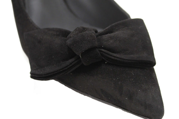 Salvatore Ferragamo Black Suede Garlate Block Heel Pump Size 7C