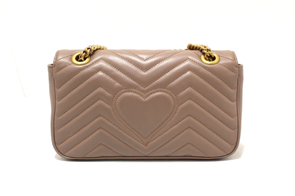 Gucci Porcelain Rose Marmont Matelassé Chevron Leather Shoulder  | Italystation.com - Shop Now at italystation.com