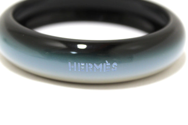 Hermes Lacquered Wood Fusion Black Bangle Bracelet