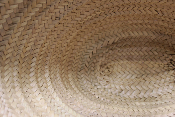 Loewe Palm Leaf and Green Calfskin Leather Basket Bag
