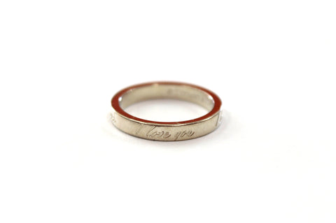 Authentic Tiffany & Co. Sterling Silver I love you script band ring size 4.5