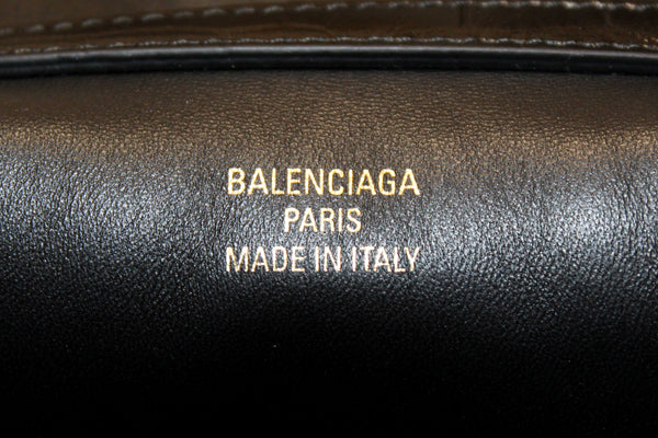 Paris Station Shop NEW Balenciaga Black Crocodile Embossed Leather Min | Italystation.com - Shop Now at italystation.com