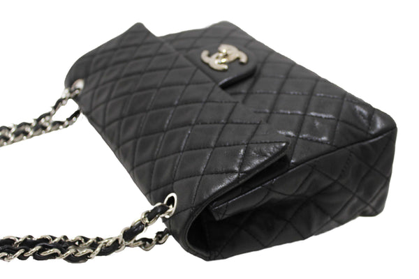 Chanel Black Quilted Washed Caviar Leather Classic Maxi Single Flap Shoulder Bag