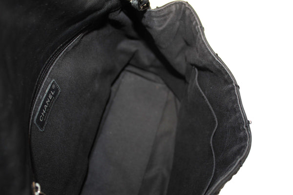 Chanel Black Quilted Calfskin Leather Expandable Ligne Flap Bag