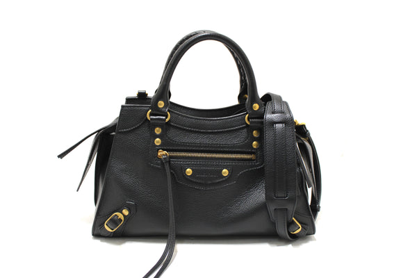 Paris Station Shop NEW Balenciaga Black Grained Calfskin Leather Small | Italystation.com - Shop Now at italystation.com