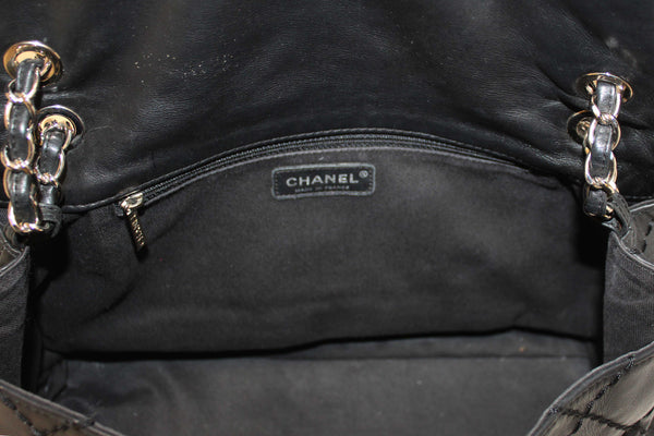 Chanel Black Quilted Calfskin Leather Expandable Ligne Flap Bag