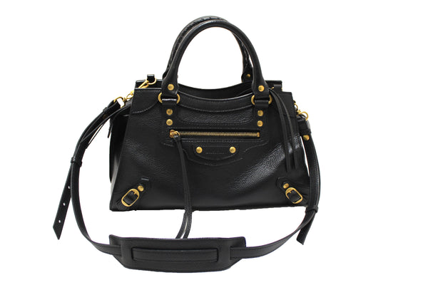 Paris Station Shop NEW Balenciaga Black Grained Calfskin Leather Small | Italystation.com - Shop Now at italystation.com