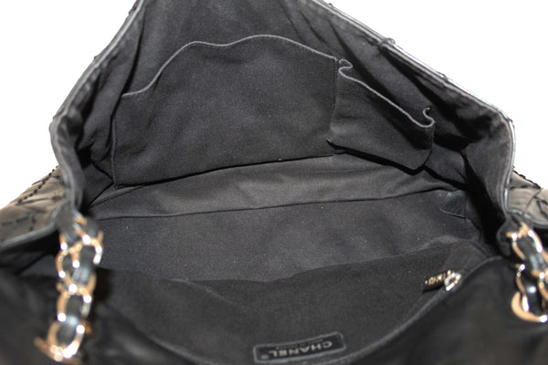 Chanel Black Quilted Calfskin Leather Expandable Ligne Flap Bag