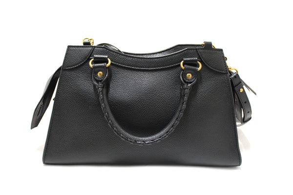 NEW Balenciaga Black Grained Calfskin Leather Small Neo Classic Handbag