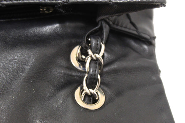 Chanel Black Quilted Calfskin Leather Expandable Ligne Flap Bag