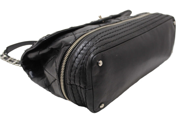 Chanel Black Quilted Calfskin Leather Expandable Ligne Flap Bag