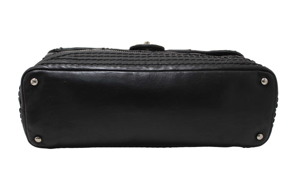 Chanel Black Quilted Calfskin Leather Expandable Ligne Flap Bag