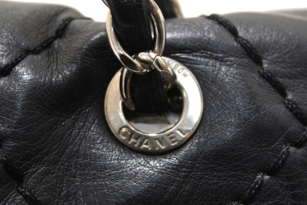 Chanel Black Quilted Calfskin Leather Expandable Ligne Flap Bag