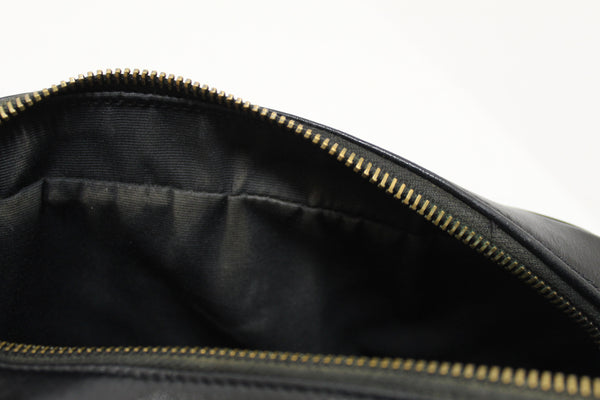 YSL Saint Laurent Black Quilted Calfskin Leather Lou Camera Messenger Bag