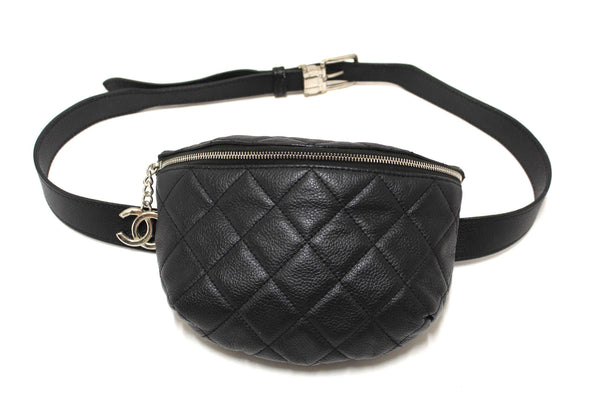 Chanel Black Small Quilted Caviar Leather Waistbag