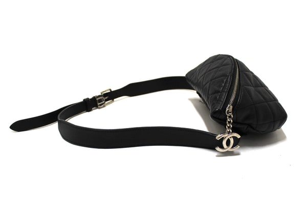Chanel Black Small Quilted Caviar Leather Waistbag
