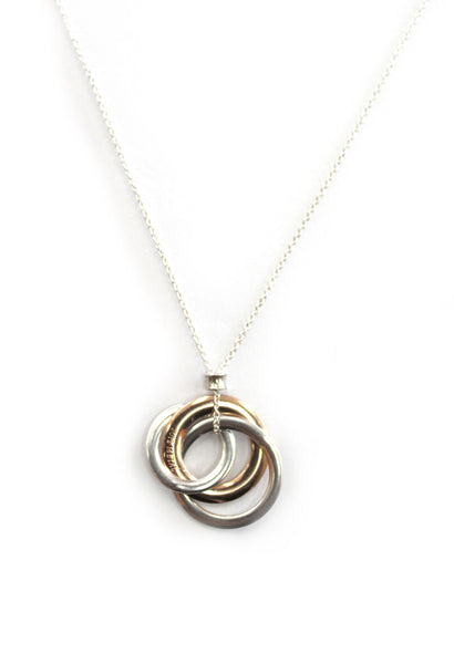 Tiffany & Co. 1837 Interlocking Circles Rubedo & Silver Pendant Necklace