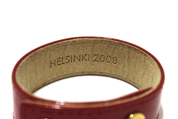 Louis Vuitton Red Vernis Leather VIP Snap Bracelet Helsinki 2008