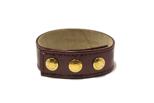 Louis Vuitton Burgandy Vernis Leather VIP Snap Bracelet Stockholm 2009