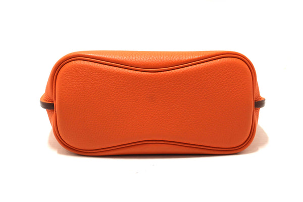 Hermes Orange Togo Leather Palladium Plated So Kelly 22 Bag