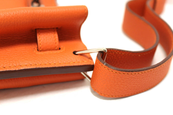 Hermes Orange Togo Leather Palladium Plated So Kelly 22 Bag