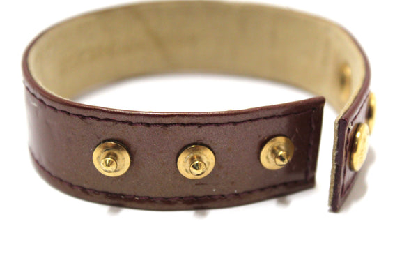 Louis Vuitton Burgandy Vernis Leather VIP Snap Bracelet Stockholm 2009