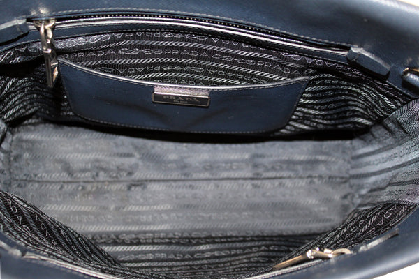 Prada Blue Saffiano Lux皮革手提袋