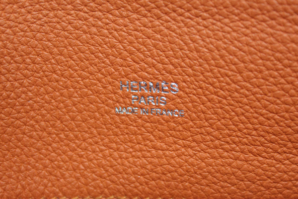 Hermes Orange Togo Leather Palladium Plated So Kelly 22 Bag