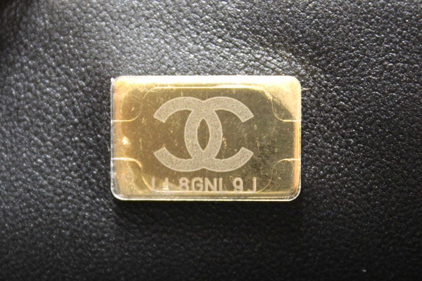 Chanel Black Quilted Lambskin Leather Classic Mini Rectangular Crystal Top Handle Flap Bag