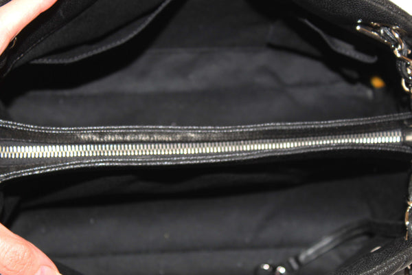 Chanel Black Quilted Caviar Leather Large Just Mademoiselle Bowling Bag