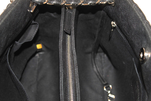 Chanel Black Quilted Caviar Leather Large Just Mademoiselle Bowling Bag