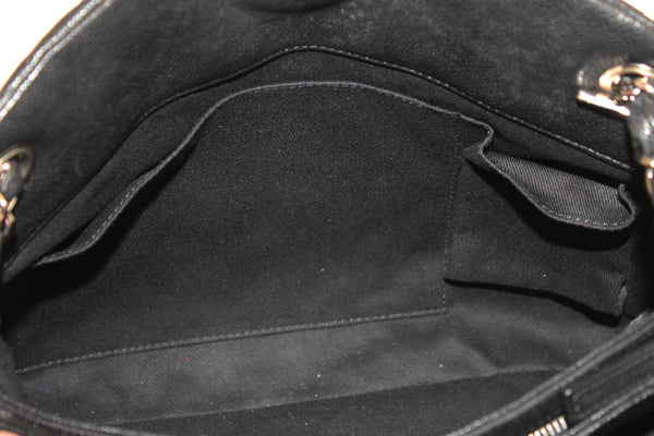 Chanel Black Quilted Caviar Leather Large Just Mademoiselle Bowling Bag