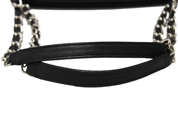 Chanel Black Quilted Caviar Leather Large Just Mademoiselle Bowling Bag